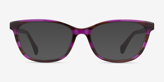 Ralph RA7133U Striped Brown Purple AcetateEyeglass Frames from EyeBuyDirect, with Tinted Lenses