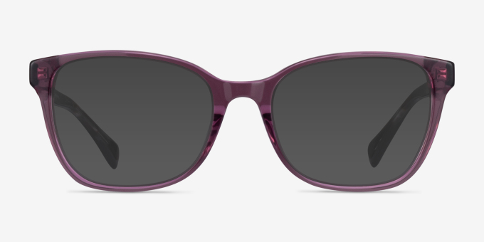 Ralph RA7137U Shiny Transparent Purple AcetateEyeglass Frames from EyeBuyDirect, with Tinted Lenses