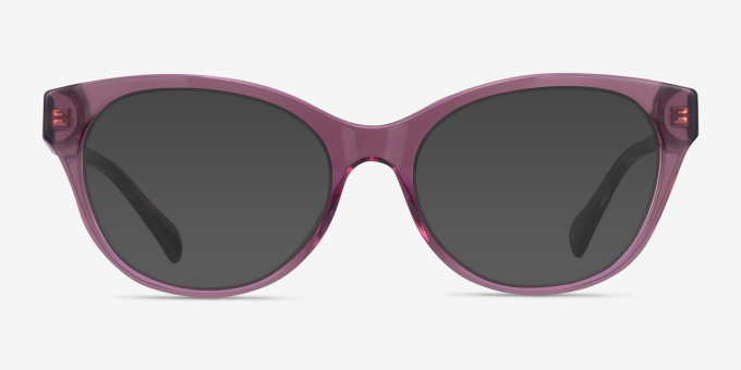 Ralph RA7141 Shiny Transparent Purple AcetateEyeglass Frames from EyeBuyDirect, with Tinted Lenses
