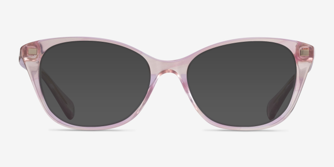 Ralph RA7146 Shiny Striped Pink AcétateMontures de lunettes de vue d'EyeBuyDirect, Avec des Verres Teintés