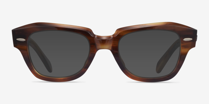 Ray-Ban RB5486 Striped Brown AcetateEyeglass Frames from EyeBuyDirect, with Tinted Lenses