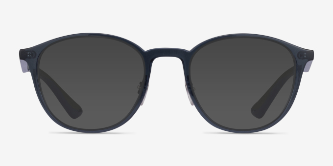 Ray-Ban RB7156 Matte Transparent Blue PlasticEyeglass Frames from EyeBuyDirect, with Tinted Lenses