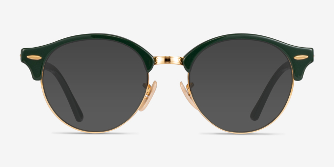 Ray-Ban RB4246V Clubround Green Gold AcetateEyeglass Frames from EyeBuyDirect, with Tinted Lenses