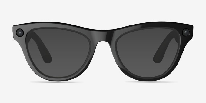 Ray-Ban Meta Skyler (Gen 1) Polished Black Plastic from EyeBuyDirect, with Tinted Lenses