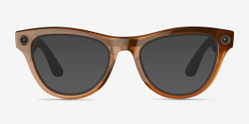 Ray-Ban Meta Skyler (Gen 1) Shiny Caramel Plastic from EyeBuyDirect, with Tinted Lenses