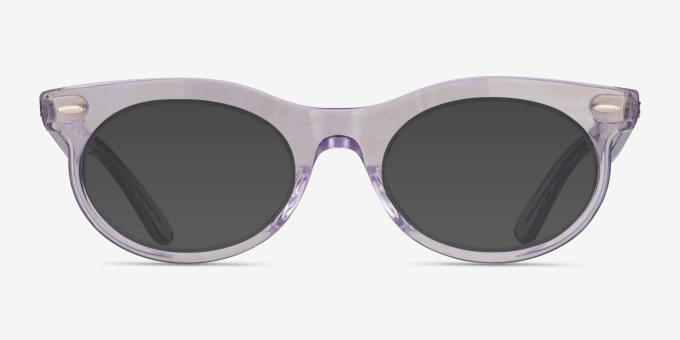 Ray-Ban RB2242VF Wayfarer Oval Change Photo Waves Purple AcetateEyeglass Frames from EyeBuyDirect, with Tinted Lenses