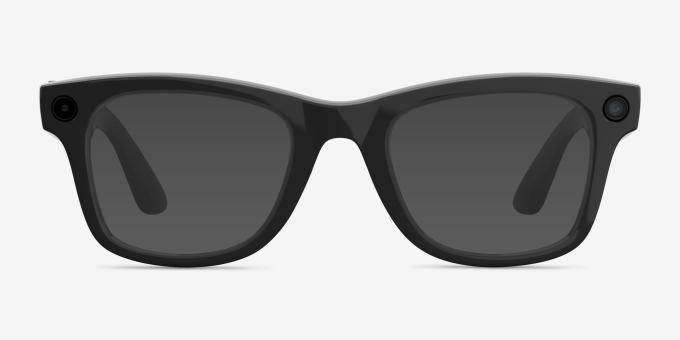 Ray-Ban Meta Wayfarer (Gen 2) Shiny Black Plastic from EyeBuyDirect, with Tinted Lenses