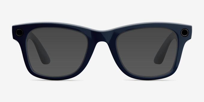 Ray-Ban Meta Wayfarer (Gen 2) Shiny Cosmic Blue Plastic from EyeBuyDirect, with Tinted Lenses