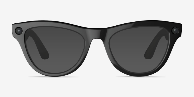 Ray-Ban Meta (Gen 2) Skyler Shiny Black Plastic from EyeBuyDirect, with Tinted Lenses