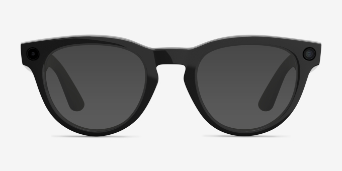 Ray-Ban Meta Headliner Low Bridge Fit (Gen 2) Shiny Black Plastic from EyeBuyDirect, with Tinted Lenses