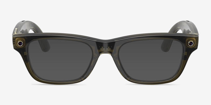 Ray-Ban Meta (Gen 2) Blayzer Optics Shiny Transparent Dark Olive Plastic from EyeBuyDirect, with Tinted Lenses