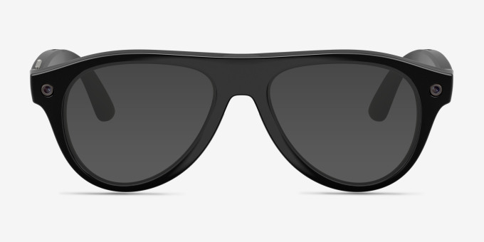 Ray-Ban Meta (Gen 3) Aviator Optics Shiny Black Plastic from EyeBuyDirect, with Tinted Lenses