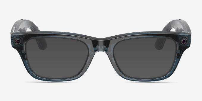 Ray-Ban Meta (Gen 2) Blayzer Optics Polished Transparent Ocean Blue Plastic from EyeBuyDirect, with Tinted Lenses