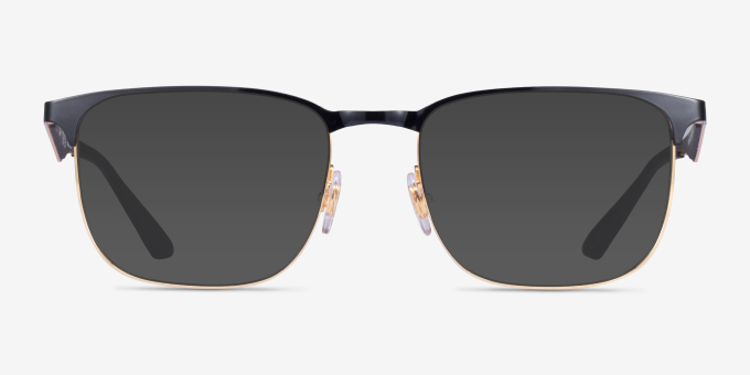 Ray-Ban RB6363 Black Gold MetalEyeglass Frames from EyeBuyDirect, with Tinted Lenses