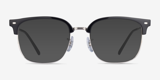 Ray-Ban RB7216 New Clubmaster Black Silver PlastiqueMontures de lunettes de vue d'EyeBuyDirect, Avec des Verres Teintés