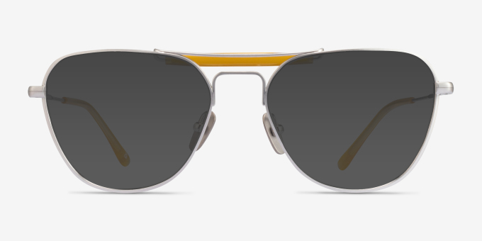 Ray-Ban RB8064V Brushed Silver TitaniumEyeglass Frames from EyeBuyDirect, with Tinted Lenses