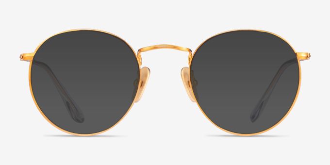 Ray-Ban RB8247V Shiny Gold TitaniumEyeglass Frames from EyeBuyDirect, with Tinted Lenses