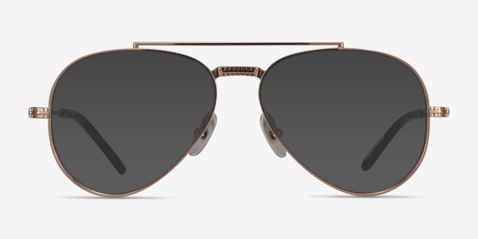 Ray-Ban RB8225V Aviator Rose Gold Tortoise TitaniumEyeglass Frames from EyeBuyDirect, with Tinted Lenses