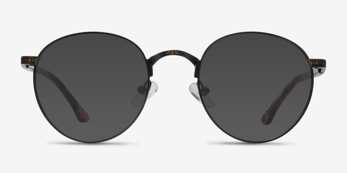 Fitzgerald Matte Black And Tortoise MetalEyeglass Frames from EyeBuyDirect, with Tinted Lenses