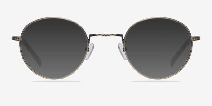 Amsterdam Bronze MetalEyeglass Frames from EyeBuyDirect, with Tinted Lenses