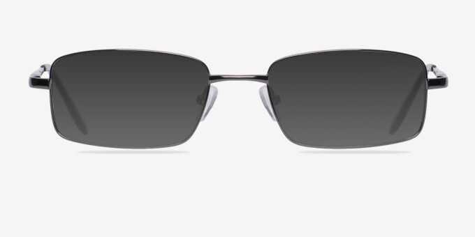 Oakland Gunmetal MetalEyeglass Frames from EyeBuyDirect, with Tinted Lenses