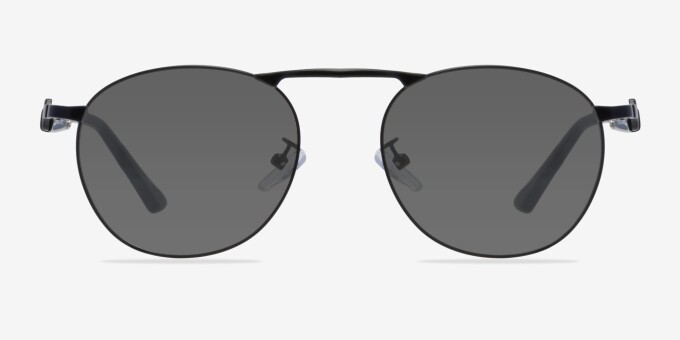 Tarantino Matte Black MetalEyeglass Frames from EyeBuyDirect, with Tinted Lenses