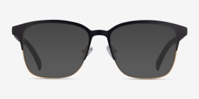 Intense Matte Black/Golden  Acetate-metal Montures de lunettes de vue d'EyeBuyDirect, with Tinted Lenses