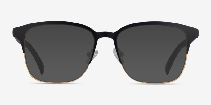 Intense Matte Black & Golden Acetate, MetalEyeglass Frames from EyeBuyDirect, with Tinted Lenses