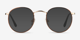 Daydream Brown Golden Métal Montures de lunettes de vue d'EyeBuyDirect, with Tinted Lenses