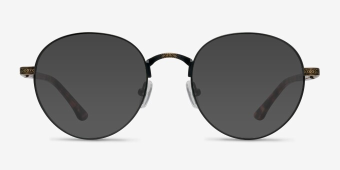 Fitzgerald Matte Black And Tortoise MétalMontures de lunettes de vue d'EyeBuyDirect, Avec des Verres Teintés