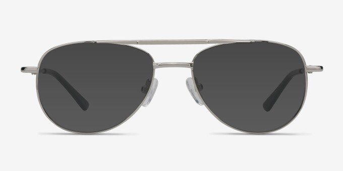 Tasker Silver MetalEyeglass Frames from EyeBuyDirect, with Tinted Lenses