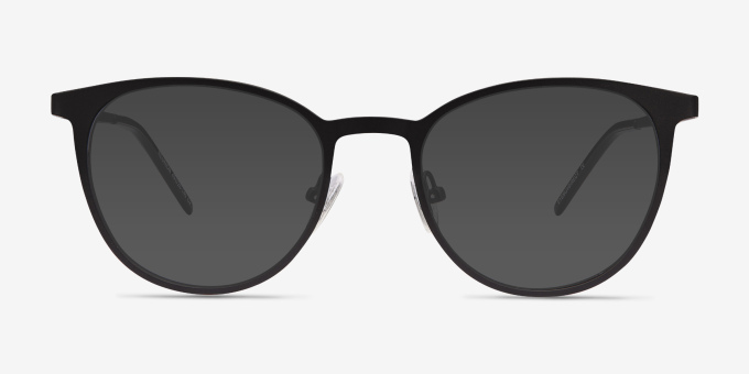 Reunion Matte Black MetalEyeglass Frames from EyeBuyDirect, with Tinted Lenses