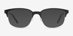 Baker Street Black Silver Métal Montures de lunettes de vue d'EyeBuyDirect, with Tinted Lenses