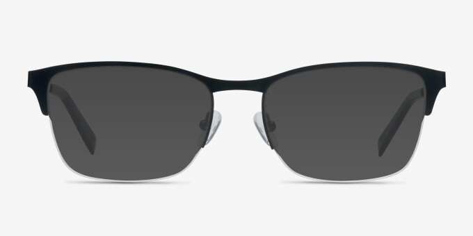 Time Navy MetalEyeglass Frames from EyeBuyDirect, with Tinted Lenses