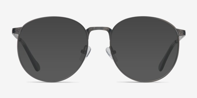 Lotus Gunmetal MetalEyeglass Frames from EyeBuyDirect, with Tinted Lenses