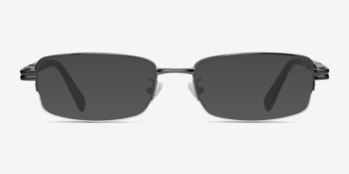 Above Gunmetal MetalEyeglass Frames from EyeBuyDirect, with Tinted Lenses