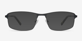 Capacious Noir Métal Montures de lunettes de vue d'EyeBuyDirect, with Tinted Lenses