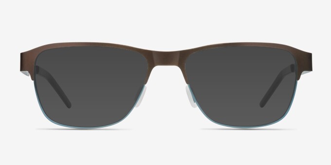 Python Rectangle Matte Brown Full Rim Eyeglasses | Eyebuydirect