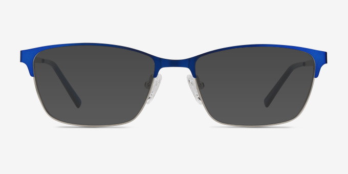 Cascade Bleu MétalMontures de lunettes de vue d'EyeBuyDirect, Avec des Verres Teintés
