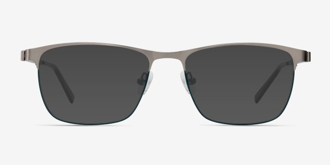 Pinion Gunmetal MetalEyeglass Frames from EyeBuyDirect, with Tinted Lenses