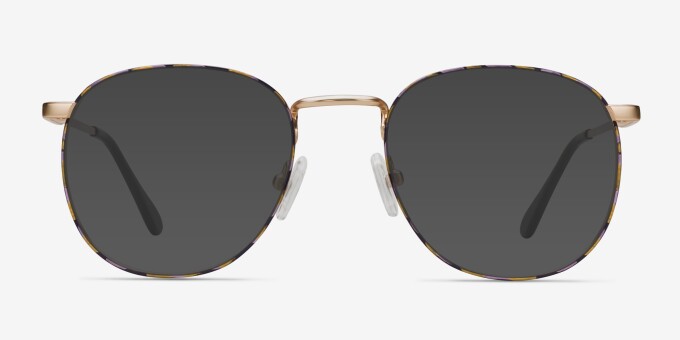 Blossom Floral Golden MetalEyeglass Frames from EyeBuyDirect, with Tinted Lenses