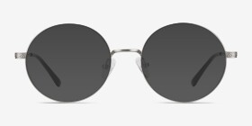 Inscription Argenté Métal Montures de lunettes de vue d'EyeBuyDirect, with Tinted Lenses