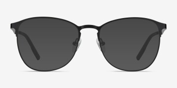 Progressive Transitions eyeglasses Online with Large fit, square, Full-Rim Metal Design — Ember in Matte Black/silver by Eyebuydirect - Lenses