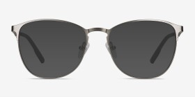 Ember Silver Metal Eyeglass Frames from EyeBuyDirect, with Tinted Lenses