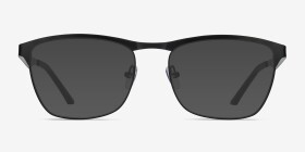 Foundry Noir Métal Montures de lunettes de vue d'EyeBuyDirect, with Tinted Lenses