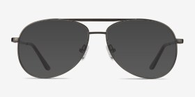 Discover Gunmetal Métal Montures de lunettes de vue d'EyeBuyDirect, with Tinted Lenses