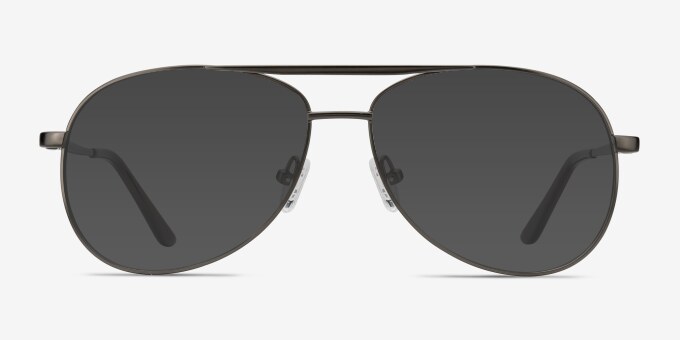 Discover Gunmetal MétalMontures de lunettes de vue d'EyeBuyDirect, Avec des Verres Teintés