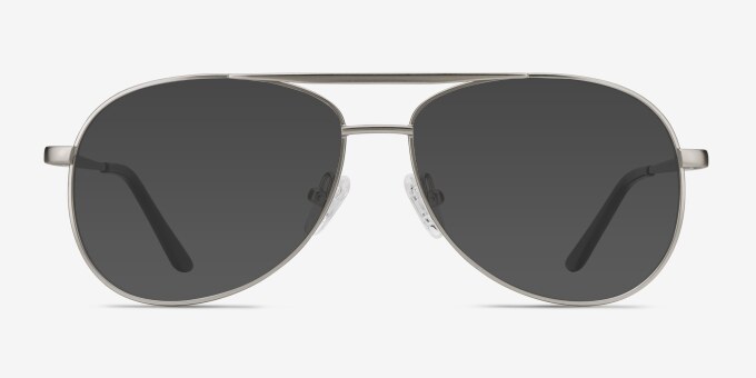 Discover Matte Silver MetalEyeglass Frames from EyeBuyDirect, with Tinted Lenses