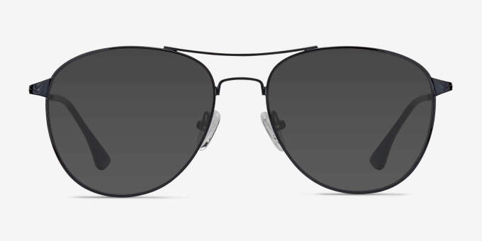 Westbound Dark Navy MetalEyeglass Frames from EyeBuyDirect, with Tinted Lenses