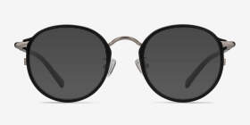 Carnival Matte Black Acetate-metal Montures de lunettes de vue d'EyeBuyDirect, with Tinted Lenses